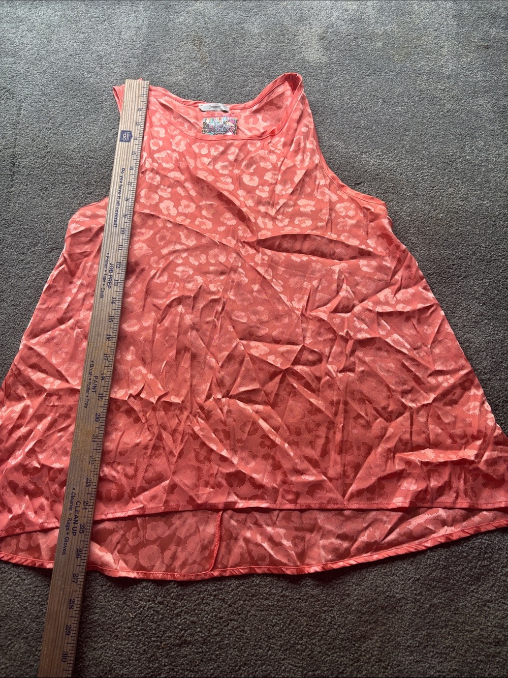 JODIFL top orange Coral Leopard cami top sateen finish satin high low tunic